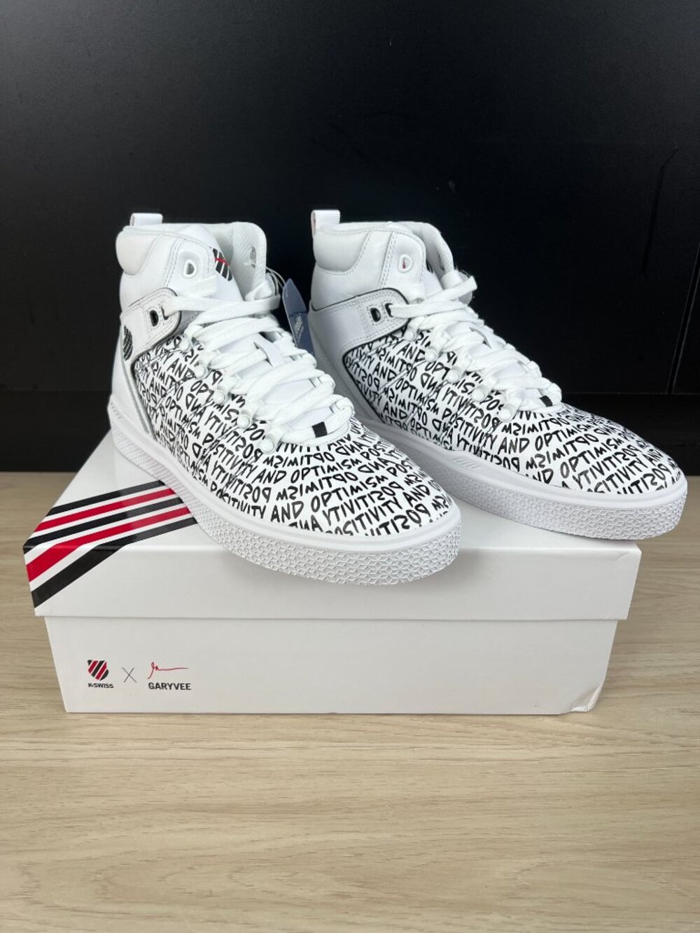 NEW in Box GaryVee 004: Positivity & Optimism Size: 9.5 High Top-White